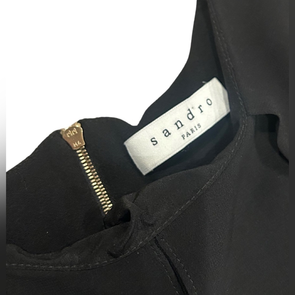 Sandro Paris Rihan Sleeveless Black Mini Dress | Size 1 - Picture 3 of 7